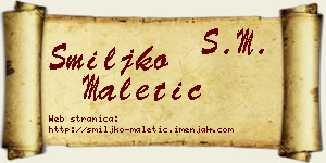 Smiljko Maletić vizit kartica